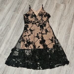 Dress the Population Black Floral High Low Dress